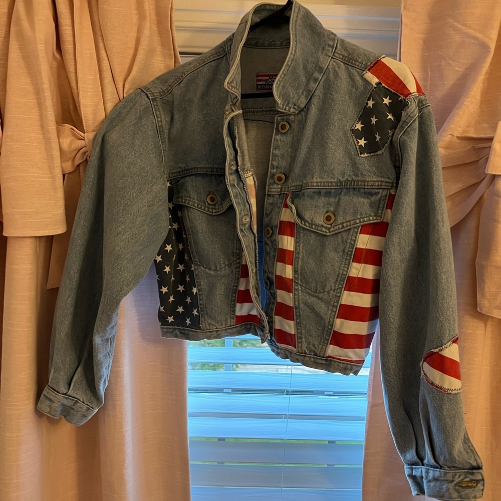 Vintage joujou American flag denim jacket USA